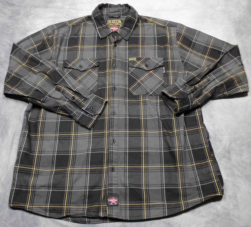 Dixxon Flannel Shirt Mens 3XL Gray Plaid Flux FR Flame Resistant Long Sleeve